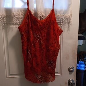 Orangish-Red Spaghetti Strap Camisole